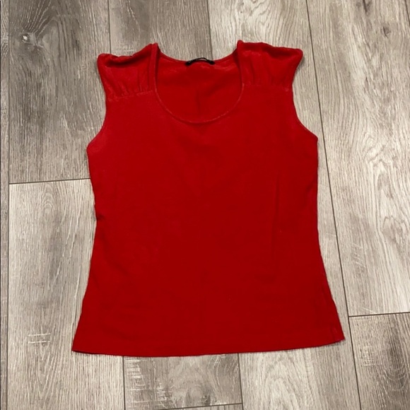 Banana Republic Tops - Banana Republic Red Gathered Strap Tank Top